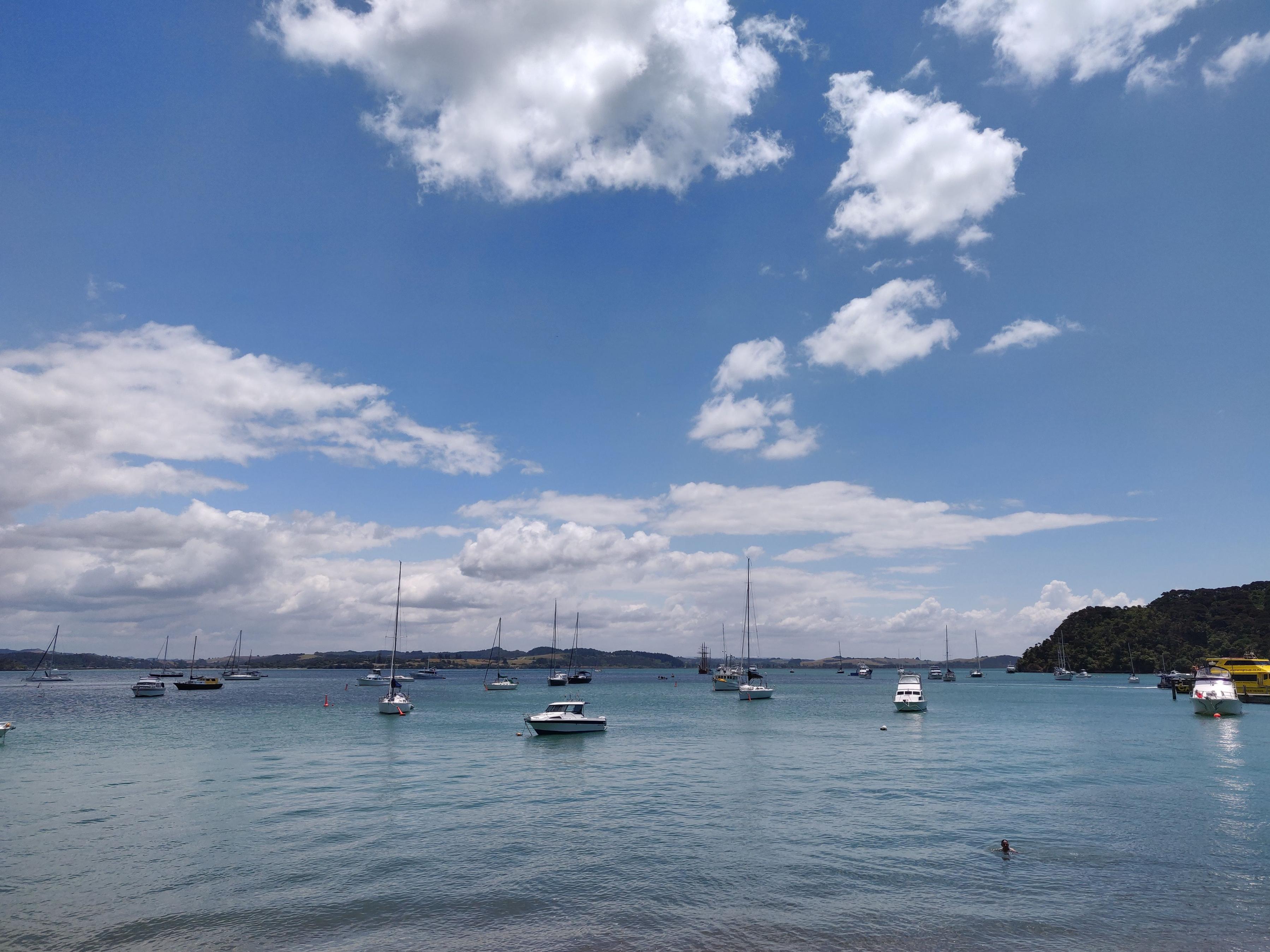 image of boats moored in an inlet